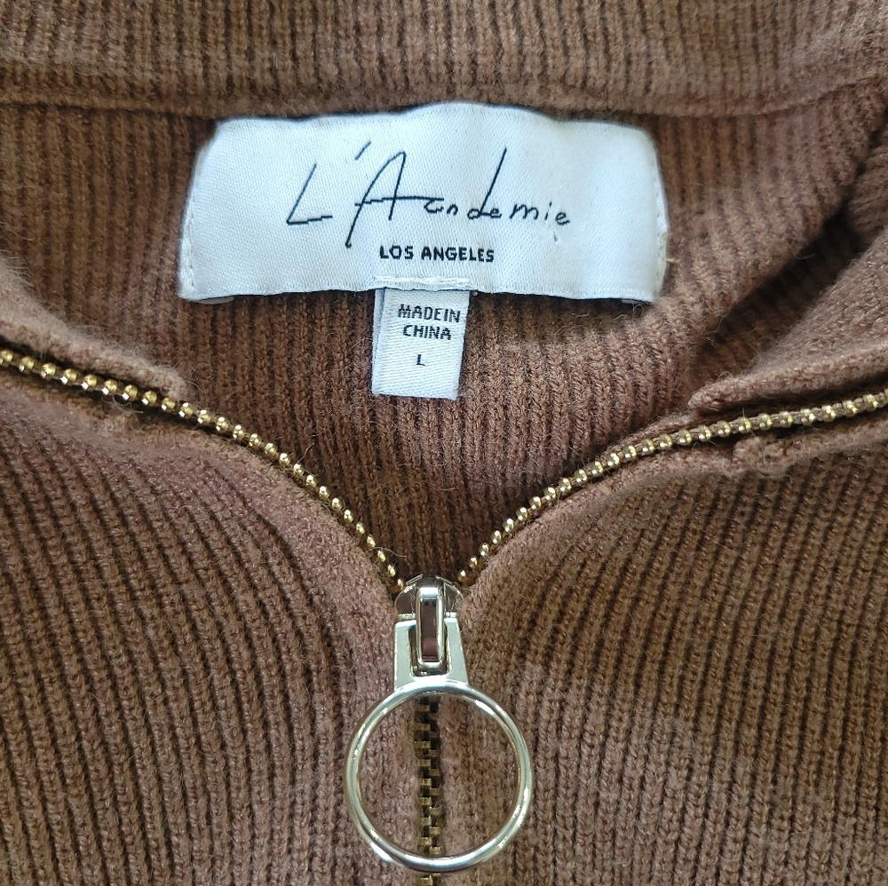 REVOLVE L'Academie Shannon Athleisure Y2K Rib Brown Romper Playsuit - Picture 3 of 12